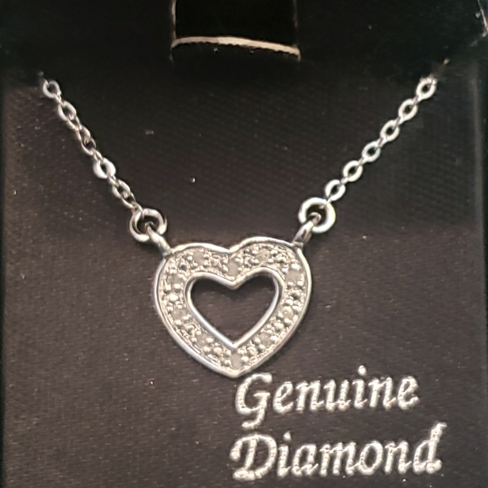 Chateau Diamond and Sterling Silver Heart Necklace.